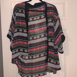 Aztec printed kimono